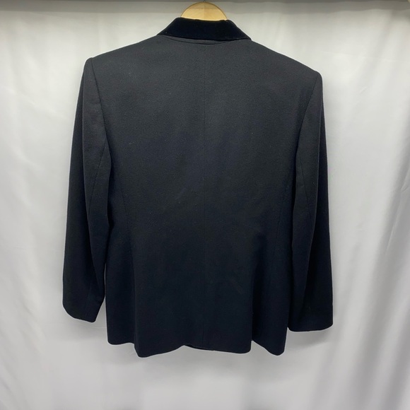 Casual Corner VNT Black Double-Breasted Blazer W 10P Velvet Collar Lined Pockets - Picture 2 of 15